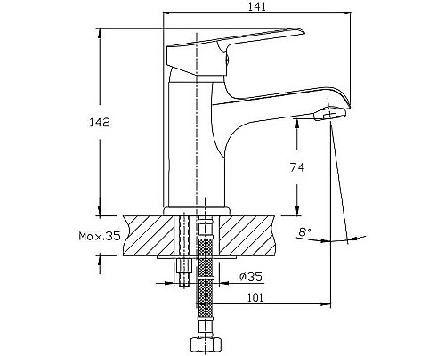 Заказать Смеситель для раковины Orange Prim M42-021cr Хром в магазине сантехники Santeh-Crystal.ru