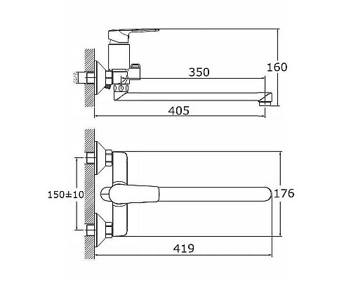 Купить Смеситель для ванны Orange Sofi 2.0 M46-211cr универсальный Хром в магазине сантехники Santeh-Crystal.ru