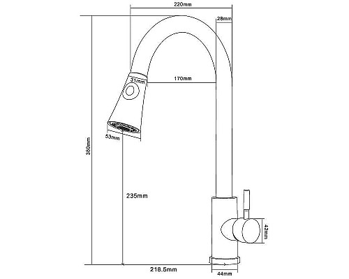 Заказать Смеситель для кухни Orange Steel M99-120st Сталь в магазине сантехники Santeh-Crystal.ru