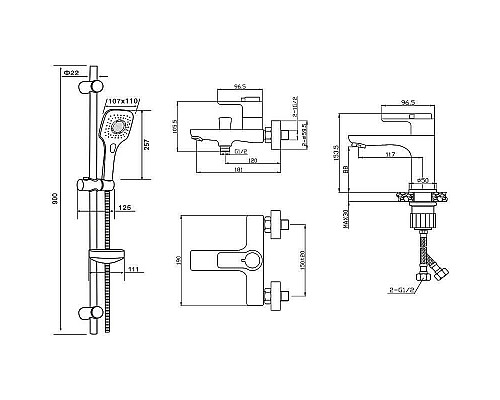 Приобрести Комплект смесителей Orange Thermo T19-311cr с термостатом Хром в магазине сантехники Santeh-Crystal.ru