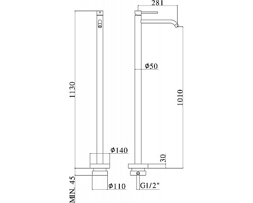 Приобрести Смеситель для раковины Paffoni Light LIG031NO Черный матовый в магазине сантехники Santeh-Crystal.ru