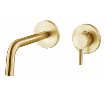 Смеситель для раковины Paffoni Light LIG006HGSP70 Золото медовое брашированное