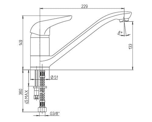 Купить Смеситель для кухни Paini Atomix 67CR573R2 Хром в магазине сантехники Santeh-Crystal.ru