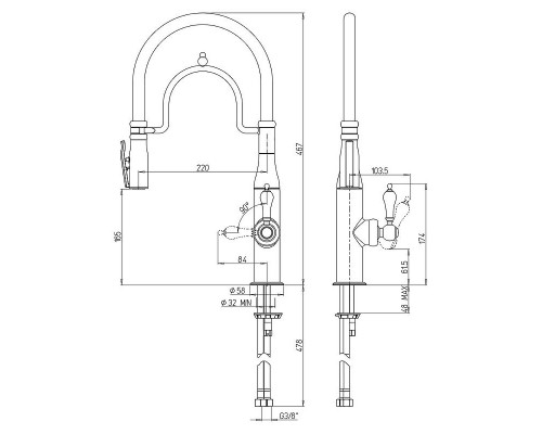 Купить Смеситель для кухни Paini Botticelli 64PZ557BKM Черный матовый в магазине сантехники Santeh-Crystal.ru