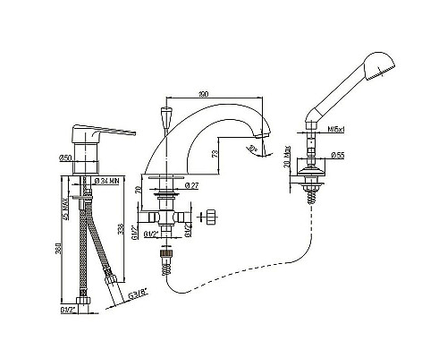 Купить Смеситель на борт ванны Paini Cooper 80CR118 Хром в магазине сантехники Santeh-Crystal.ru