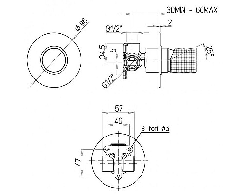 Заказать Смеситель для душа Paini Cox Grip 7GCR690 Хром в магазине сантехники Santeh-Crystal.ru