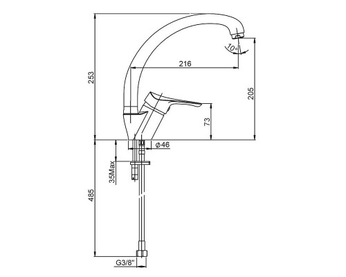 Купить Смеситель для кухни Paini Dilos 76CR570KM Хром в магазине сантехники Santeh-Crystal.ru
