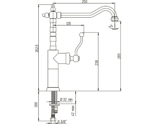 Купить Смеситель для кухни Paini Duomo 88F3572LL2SKM Старая бронза в магазине сантехники Santeh-Crystal.ru