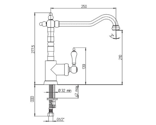 Приобрести Смеситель для кухни Paini Duomo 88CR572L1USKM Хром в магазине сантехники Santeh-Crystal.ru