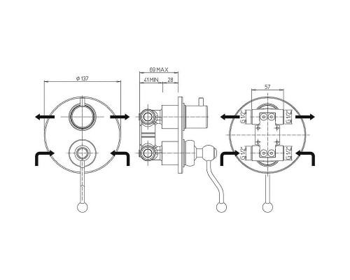 Заказать Смеситель для душа Paini Duomo 88CR6911 Хром в магазине сантехники Santeh-Crystal.ru
