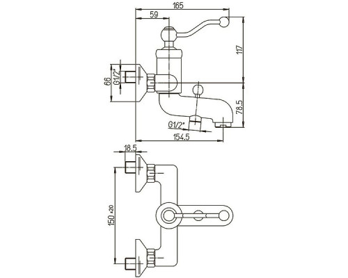 Заказать Смеситель для ванны Paini Duomo 88CR111 Хром в магазине сантехники Santeh-Crystal.ru