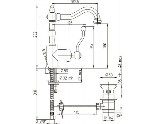 Заказать Смеситель для раковины Paini Duomo 88F3250 Состаренная бронза в магазине сантехники Santeh-Crystal.ru