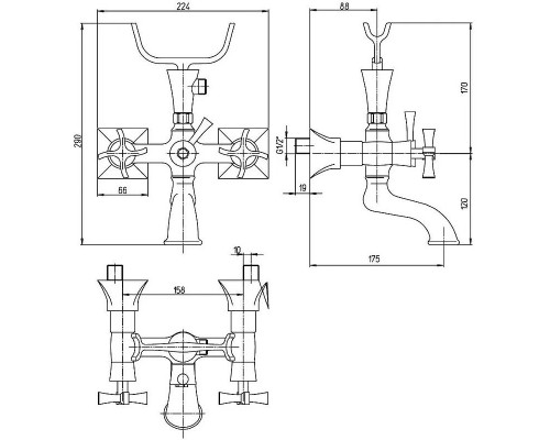 Приобрести Смеситель для ванны Paini Elix 85CR111LMKM Хром в магазине сантехники Santeh-Crystal.ru