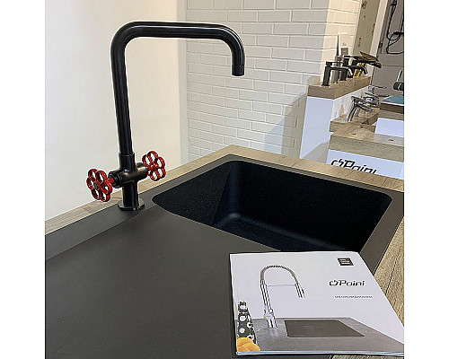 Заказать Смеситель для кухни Paini Garage 72PZ490RB599BREPT Черный матовый в магазине сантехники Santeh-Crystal.ru