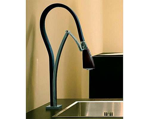 Купить Смеситель для кухни Paini Hybrid HKPW557YOSIKKM Никель Черный в магазине сантехники Santeh-Crystal.ru