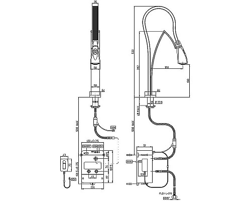 Купить Смеситель для кухни Paini Hybrid HKPW557YOSIKKM Никель Черный в магазине сантехники Santeh-Crystal.ru