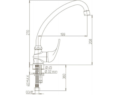 Приобрести Смеситель для кухни Paini Jolly 69CR592ZLMKM Хром в магазине сантехники Santeh-Crystal.ru