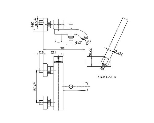 Заказать Смеситель для ванны Paini Lady 89YO105KM Черный Хром в магазине сантехники Santeh-Crystal.ru