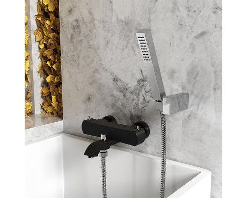 Заказать Смеситель для ванны Paini Lady 89YO105TH с термостатом Черный матовый Хром в магазине сантехники Santeh-Crystal.ru