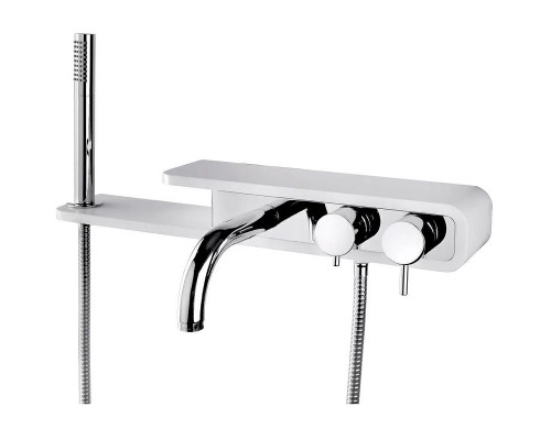 Приобрести Смеситель для ванны Paini Pad PDCR100B0 Хром Белый в магазине сантехники Santeh-Crystal.ru