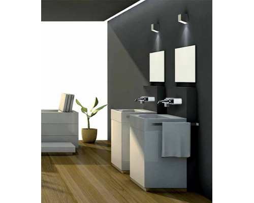 Купить Смеситель для раковины Paini Pad PDCR208B0 Хром Белый в магазине сантехники Santeh-Crystal.ru