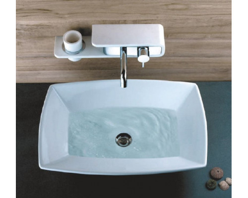 Купить Смеситель для раковины Paini Pad PDCR208B0 Хром Белый в магазине сантехники Santeh-Crystal.ru