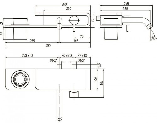 Купить Смеситель для раковины Paini Pad PDCR208B0 Хром Белый в магазине сантехники Santeh-Crystal.ru