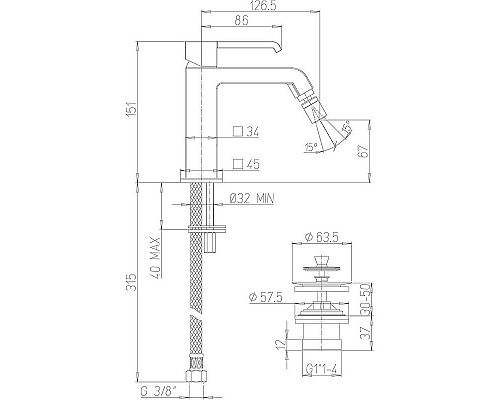 Купить Смеситель для биде Paini Q 19CR306ESR Хром в магазине сантехники Santeh-Crystal.ru