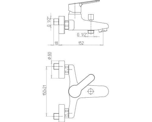 Заказать Смеситель для ванны Paini Unika 59CR111LMKM Хром в магазине сантехники Santeh-Crystal.ru