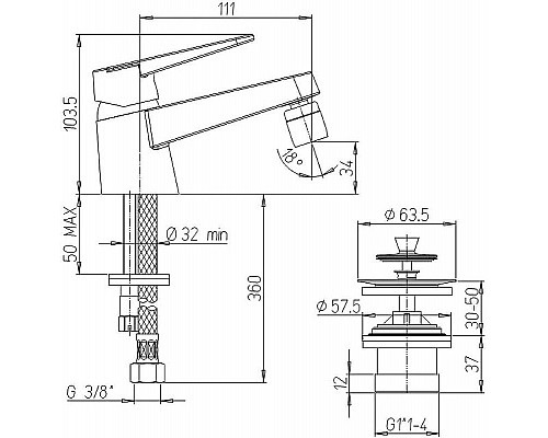 Приобрести Смеситель для биде Paini Ventus 93CR3062SKM Хром в магазине сантехники Santeh-Crystal.ru