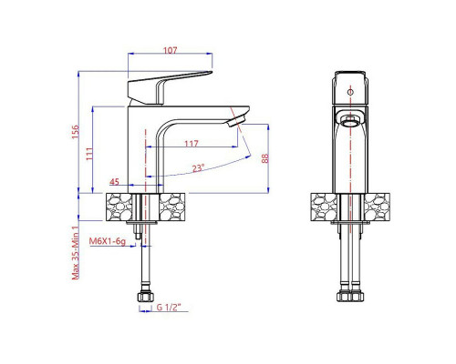 Приобрести Смеситель для раковины Paini Viva Style P4YO205 Черный матовый в магазине сантехники Santeh-Crystal.ru