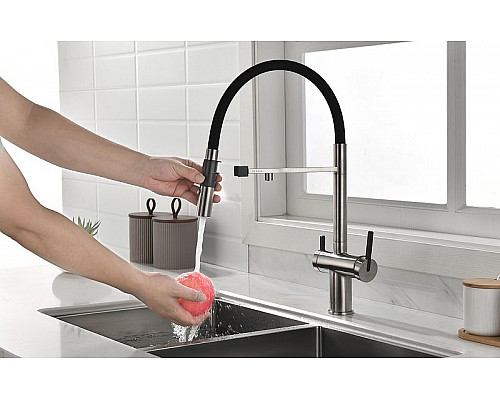 Santeh-Crystal.ru: Смеситель для кухни Paulmark Gravity Gr213188-NI Никель Черный Заказать Смеситель для кухни Paulmark Gravity Gr213188-NI Никель Черный в магазине сантехники Santeh-Crystal.ru