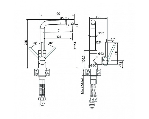 Приобрести Смеситель для кухни Paulmark Honner Ho212018-G Золото в магазине сантехники Santeh-Crystal.ru