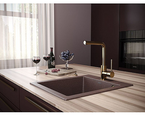 Приобрести Смеситель для кухни Paulmark Honner Ho212018-G Золото в магазине сантехники Santeh-Crystal.ru