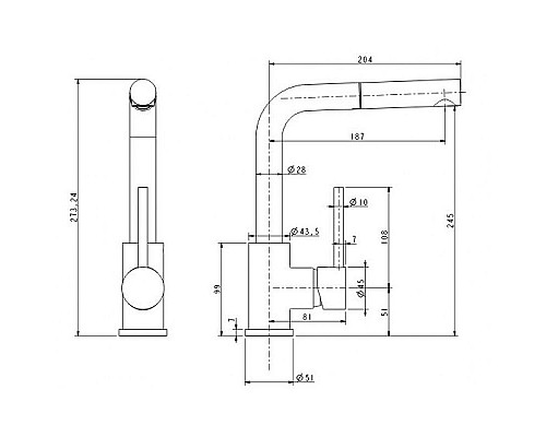 Купить Смеситель для кухни Paulmark Kassel Ka214311-401TB Антрацит в магазине сантехники Santeh-Crystal.ru