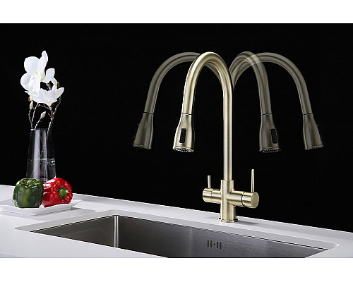 Купить Смеситель для кухни Paulmark Lange La214212-BR Бронза в магазине сантехники Santeh-Crystal.ru