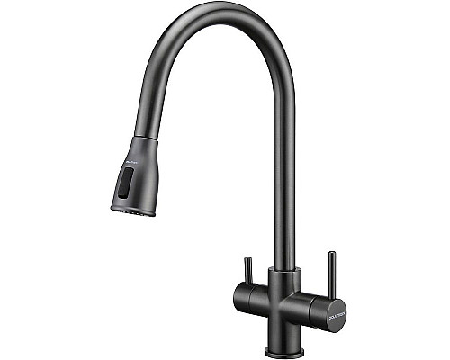 Купить Смеситель для кухни Paulmark Lange La214212-GM Вороненая сталь в магазине сантехники Santeh-Crystal.ru