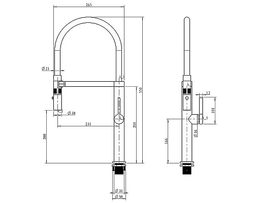 Приобрести Смеситель для кухни Paulmark Leader Le214101-BG Брашированное золото в магазине сантехники Santeh-Crystal.ru
