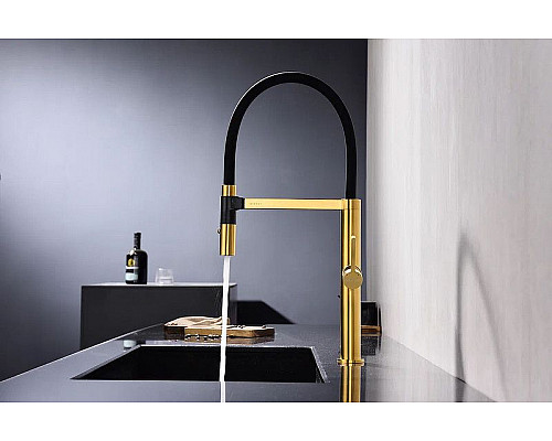 Приобрести Смеситель для кухни Paulmark Leader Le214101-BG Брашированное золото в магазине сантехники Santeh-Crystal.ru