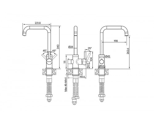 Приобрести Смеситель для кухни Paulmark Logas Lo213021-308 Черный в магазине сантехники Santeh-Crystal.ru
