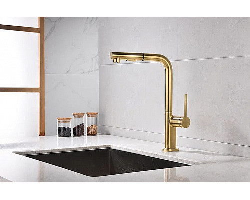 Заказать Смеситель для кухни Paulmark Neo Ne214419-BG Брашированное золото в магазине сантехники Santeh-Crystal.ru