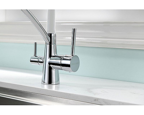 Купить Смеситель для кухни Paulmark Siegen Si213111-CRw Хром Белый в магазине сантехники Santeh-Crystal.ru