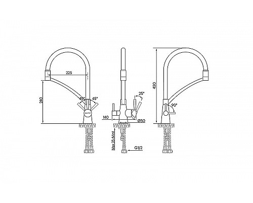Купить Смеситель для кухни Paulmark Siegen Si213111-Gw Золото Белый в магазине сантехники Santeh-Crystal.ru