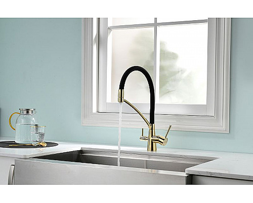 Заказать Смеситель для кухни Paulmark Siegen Si213111-G Золото в магазине сантехники Santeh-Crystal.ru