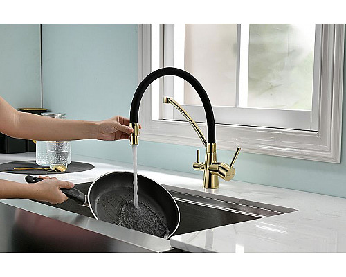 Заказать Смеситель для кухни Paulmark Siegen Si213111-G Золото в магазине сантехники Santeh-Crystal.ru