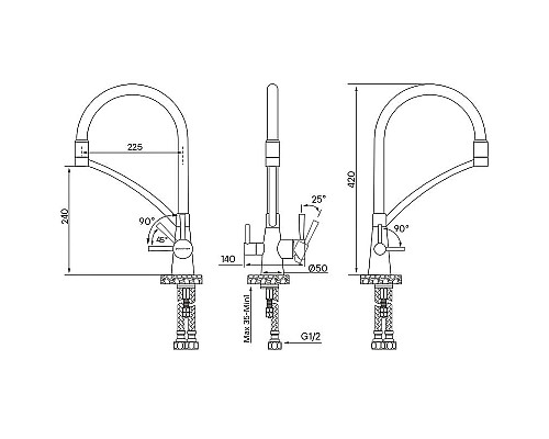 Приобрести Смеситель для кухни Paulmark Siegen Si213111-GM Вороненая сталь в магазине сантехники Santeh-Crystal.ru