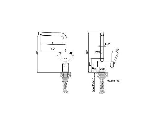 Приобрести Смеситель для кухни Paulmark Spring Sp212067-BG Брашированное золото в магазине сантехники Santeh-Crystal.ru