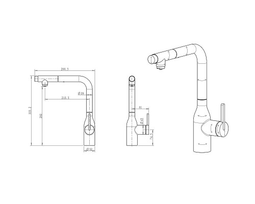 Купить Смеситель для кухни Paulmark Viper Vi213105-G Золото в магазине сантехники Santeh-Crystal.ru