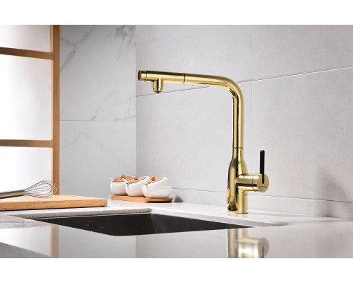 Купить Смеситель для кухни Paulmark Viper Vi213105-G Золото в магазине сантехники Santeh-Crystal.ru