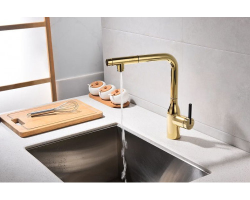 Купить Смеситель для кухни Paulmark Viper Vi213105-G Золото в магазине сантехники Santeh-Crystal.ru